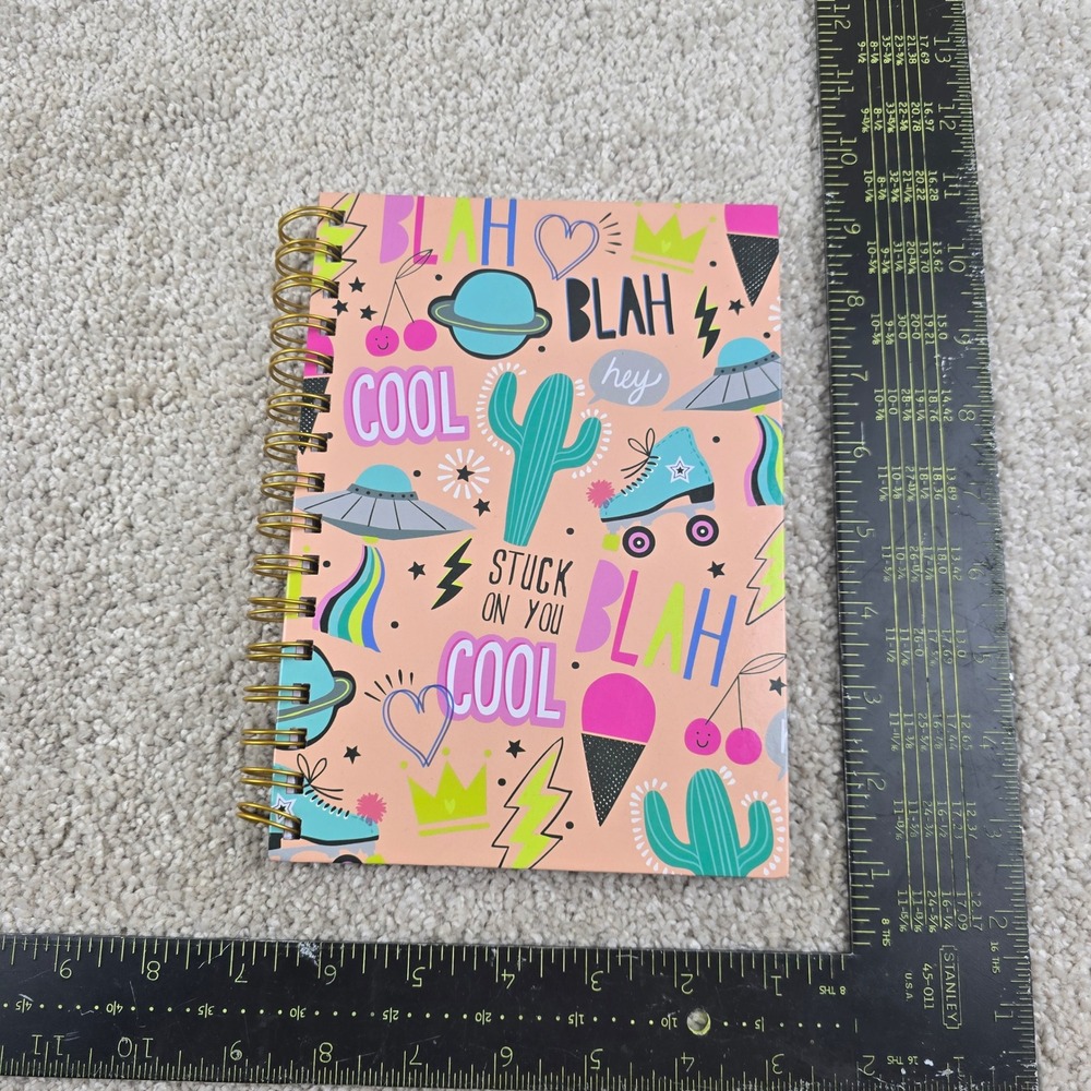 Top Flight A5 Notebook Retro Graphic Roller Skate Cactus UFO Spiral Journal